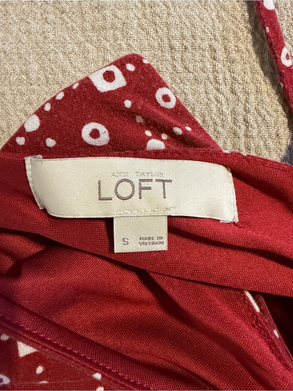 LOFT Red Boho Print Sleeveless Maxi Dress Size Small - Picture 4 of 11
